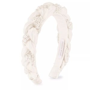Loeffler Randall Leon Braided Organza & Faux Pearl headband